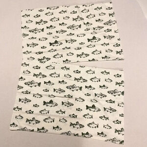 Eddie Bauer School of Fish Lot of 2 Pillow Cases 29.5 x 19  Inch
